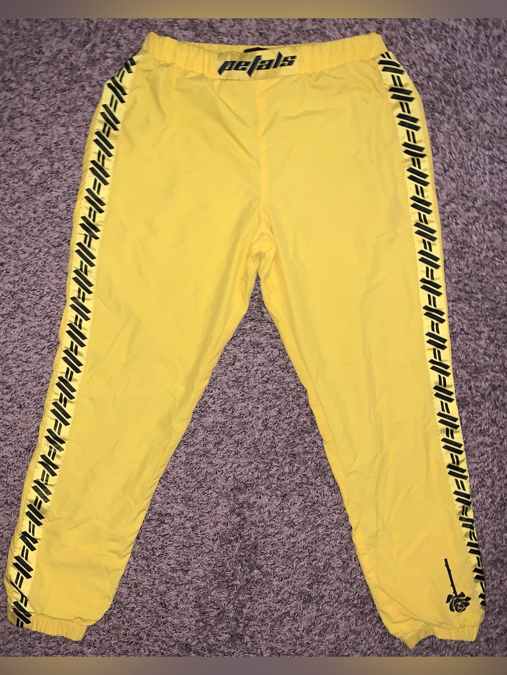 Zumiez Yellow Track Joggers with Black Side Stripe